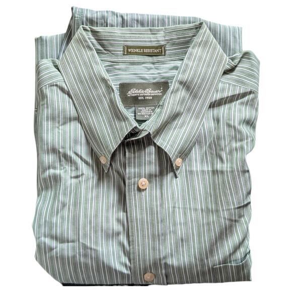 Eddie Bauer Shirt Mens XL Striped Button Down Wrinkle Resistant Casual Preppy - Picture 10 of 10